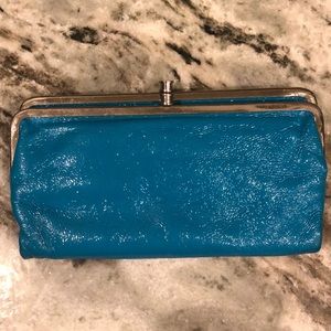 Turquoise Patent Leather Hobo wallet